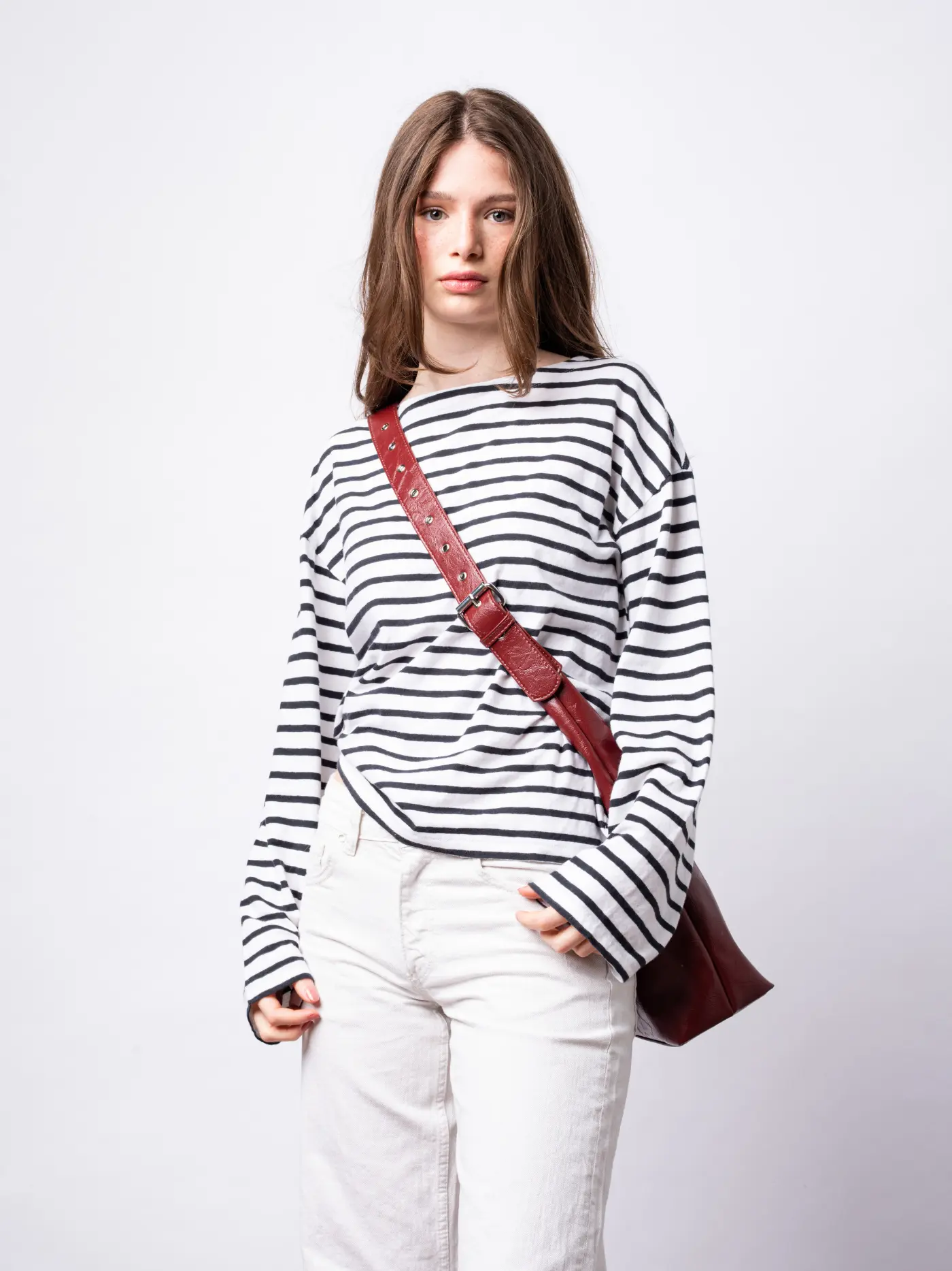 Crossbody Scarlett Distressed Leather Tote - Image 13