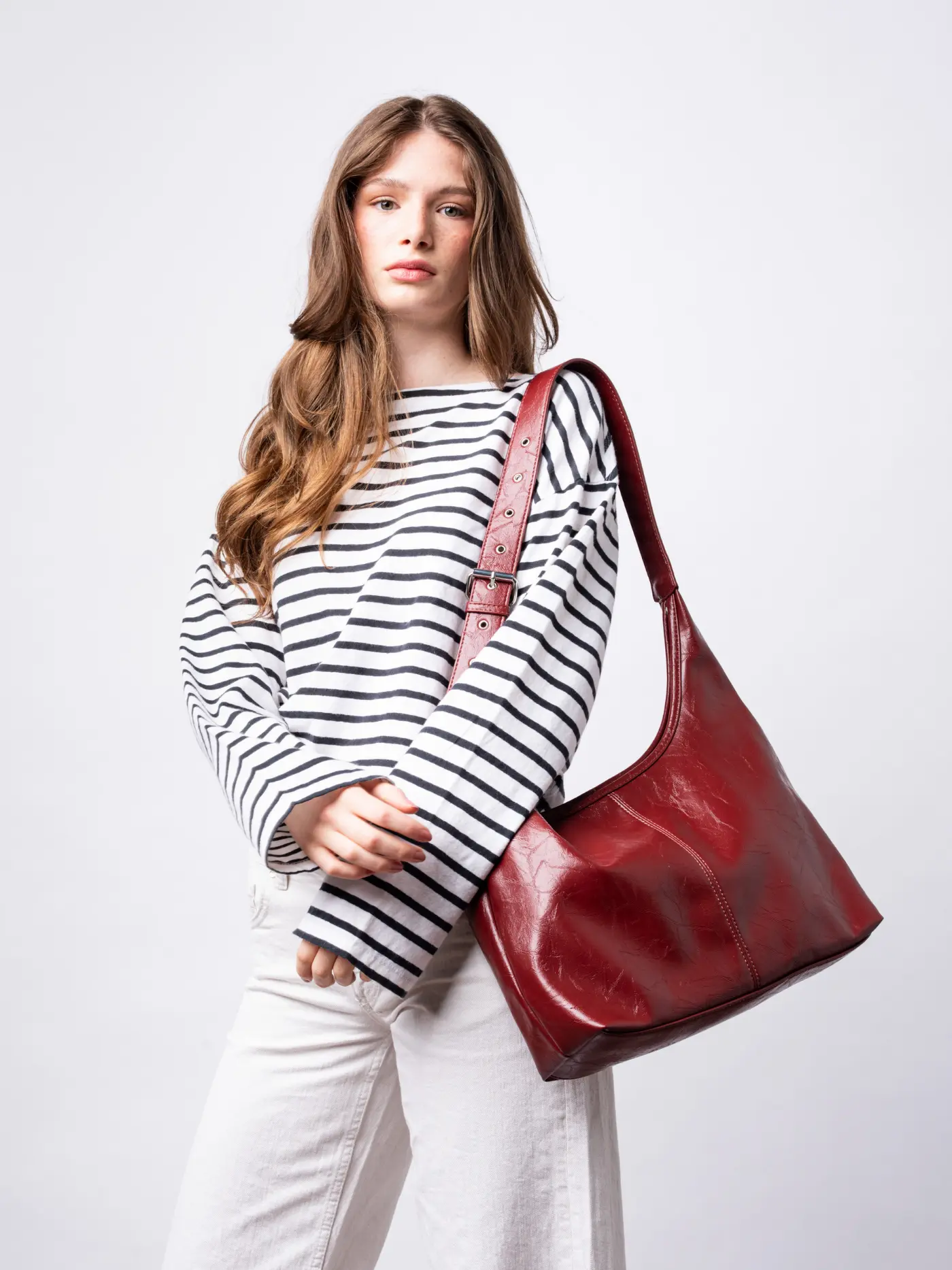 Crossbody Scarlett Distressed Leather Tote - Image 16