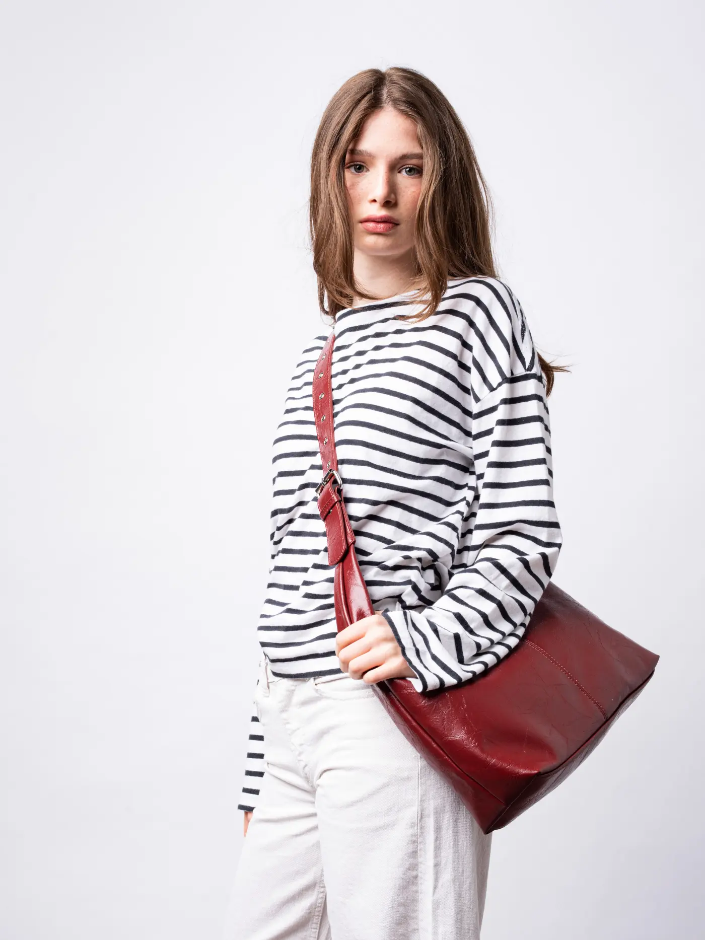 Crossbody Scarlett Distressed Leather Tote - Image 22