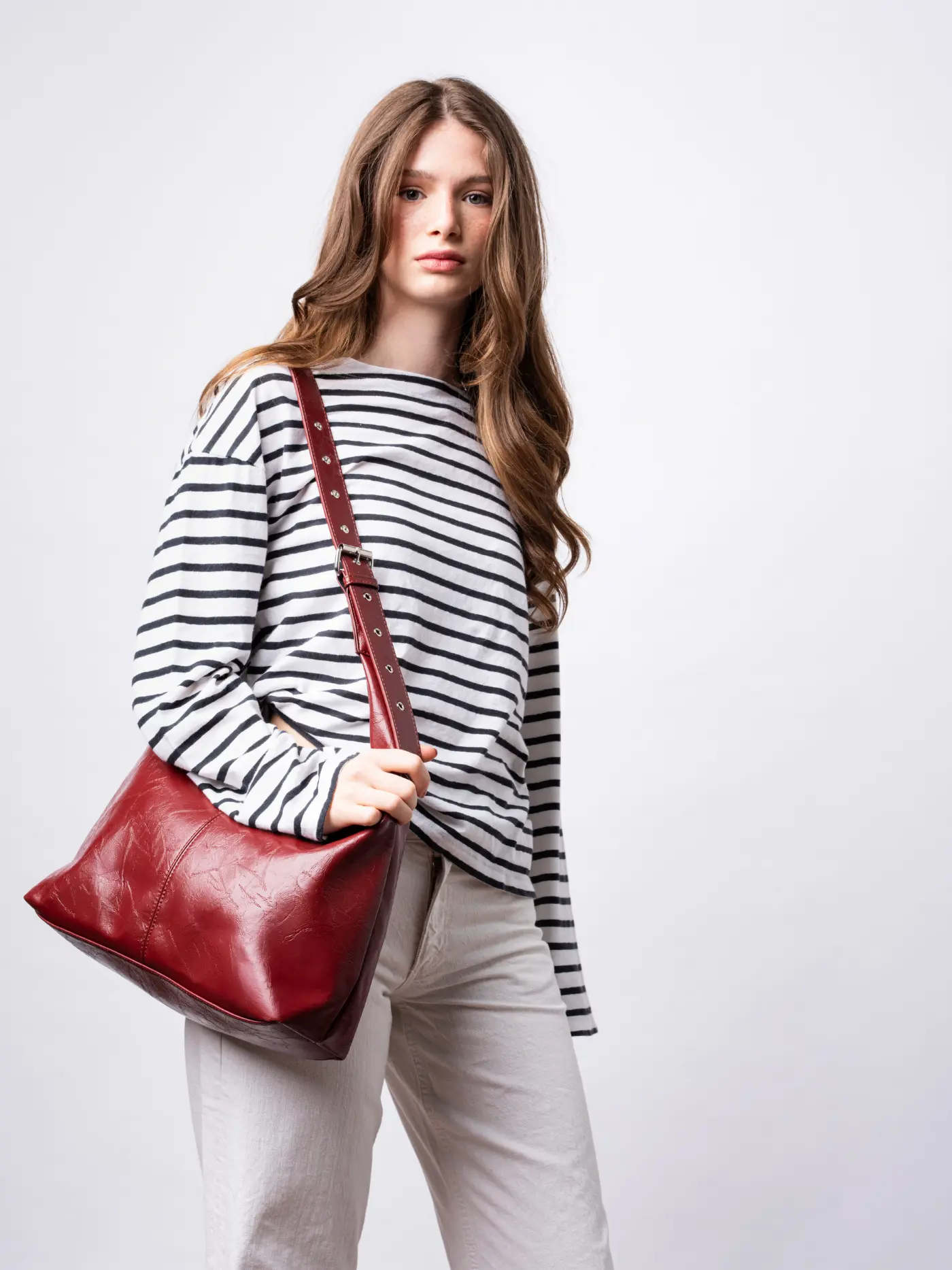 Crossbody Scarlett Distressed Leather Tote - Image 23