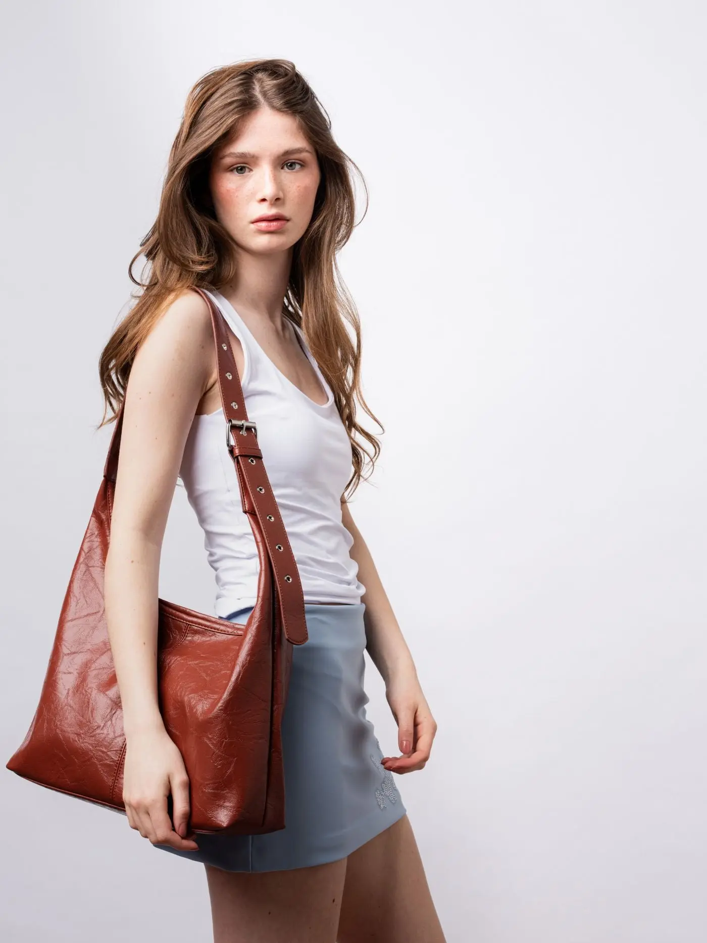 Crossbody Scarlett Distressed Leather Tote - Image 48