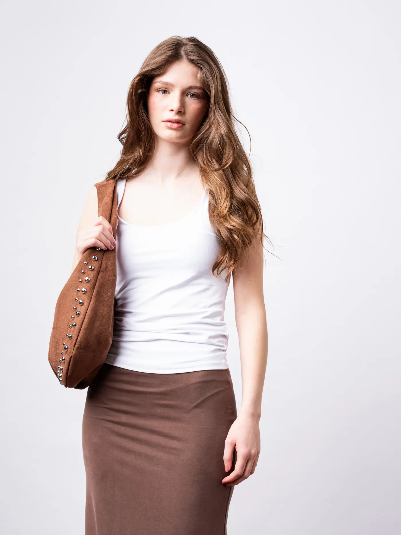 Studded Suede Shoulder Bag - Image 18