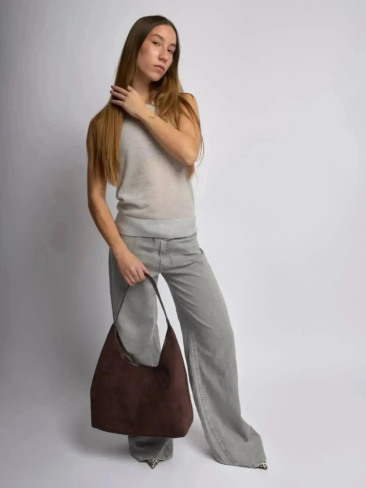 Suede Daily Leather Tote - Image 12