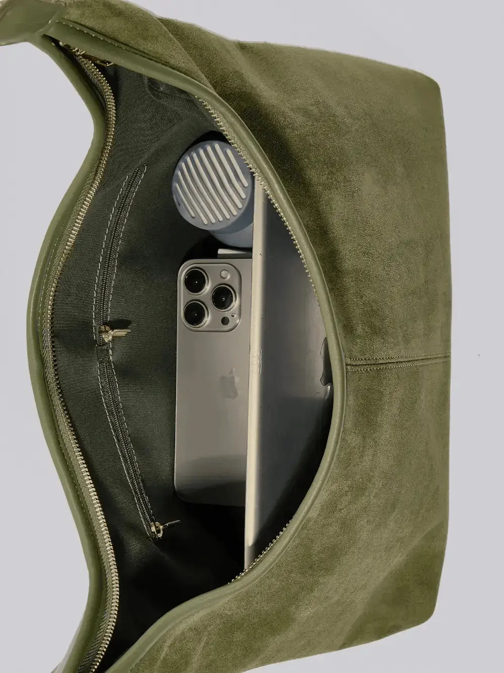 Suede Daily Leather Tote - Image 19