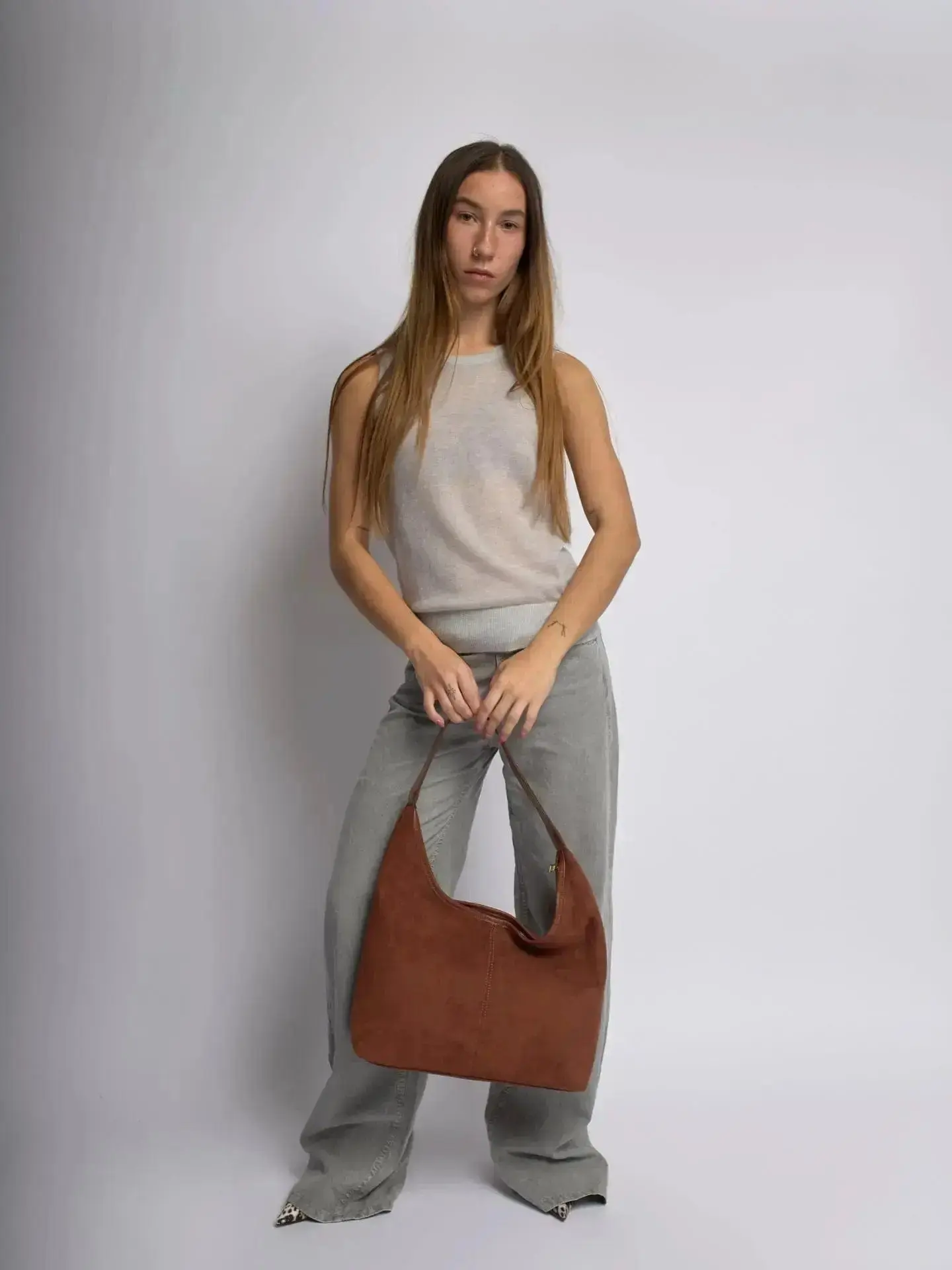 Suede Daily Leather Tote - Image 28
