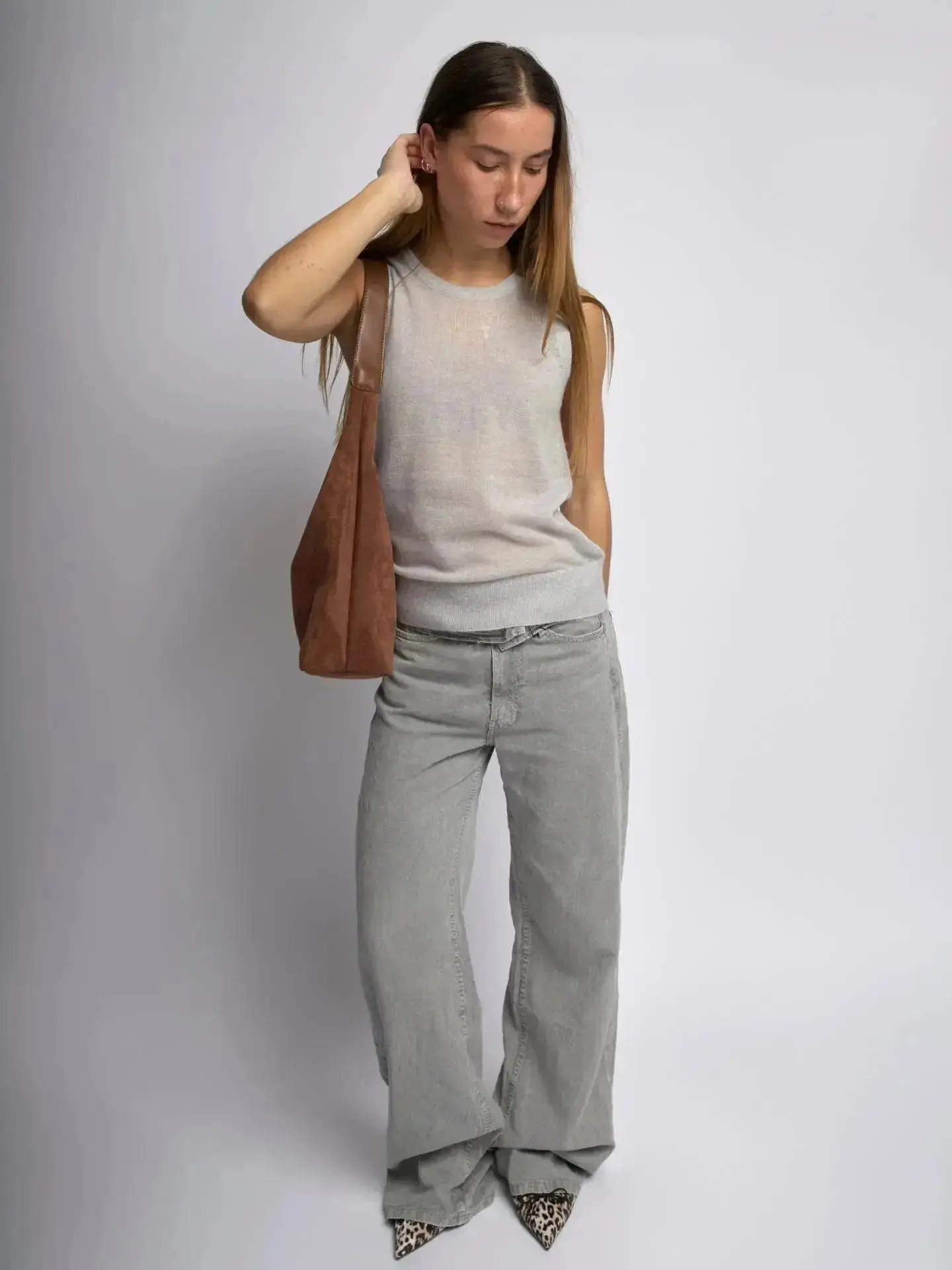 Suede Daily Leather Tote - Image 24